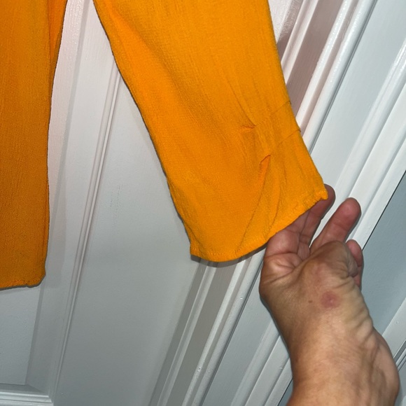 🌹Zara Basics Mock Turtleneck Orange Top Small - Picture 6 of 10